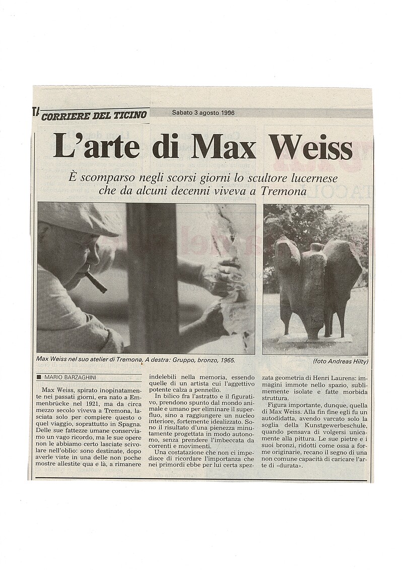Bildhauer Max Weiss, 