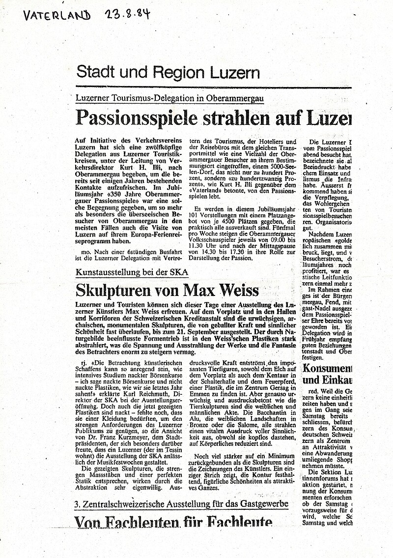 Bildhauer Max Weiss, 