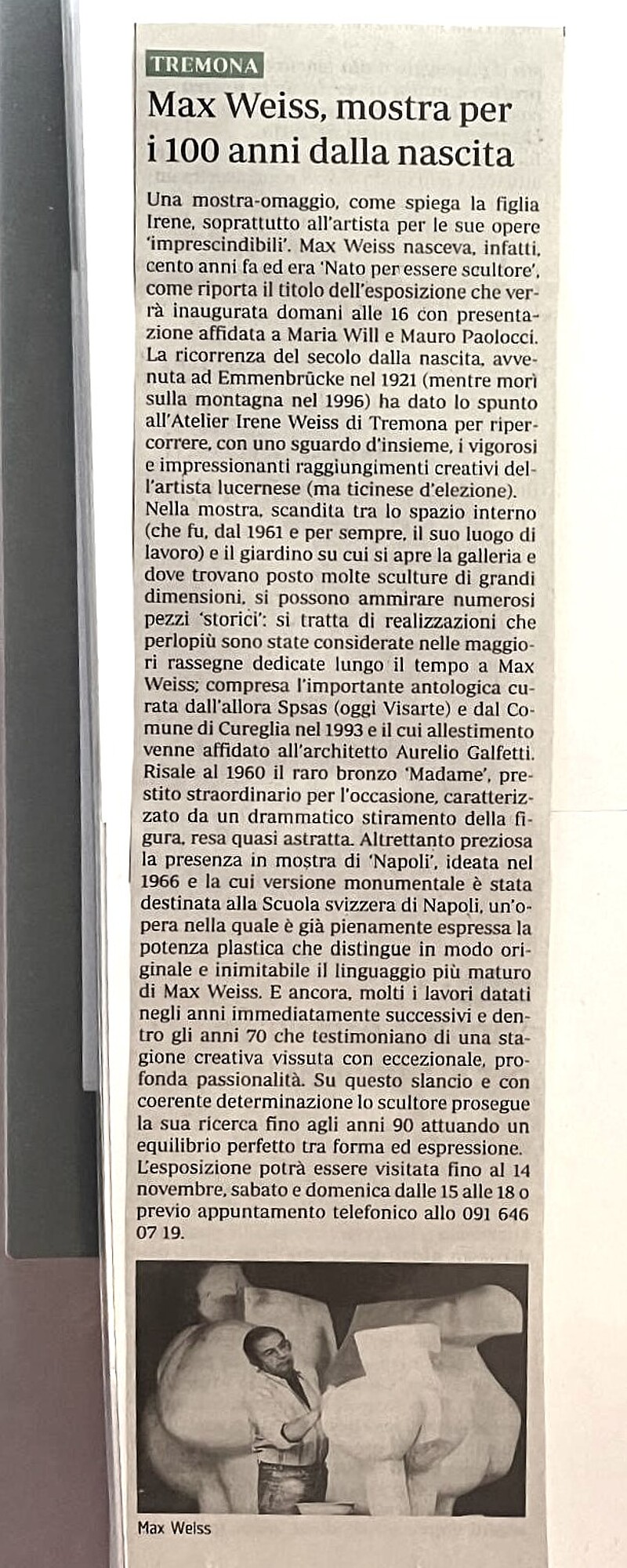 Bildhauer Max Weiss, 