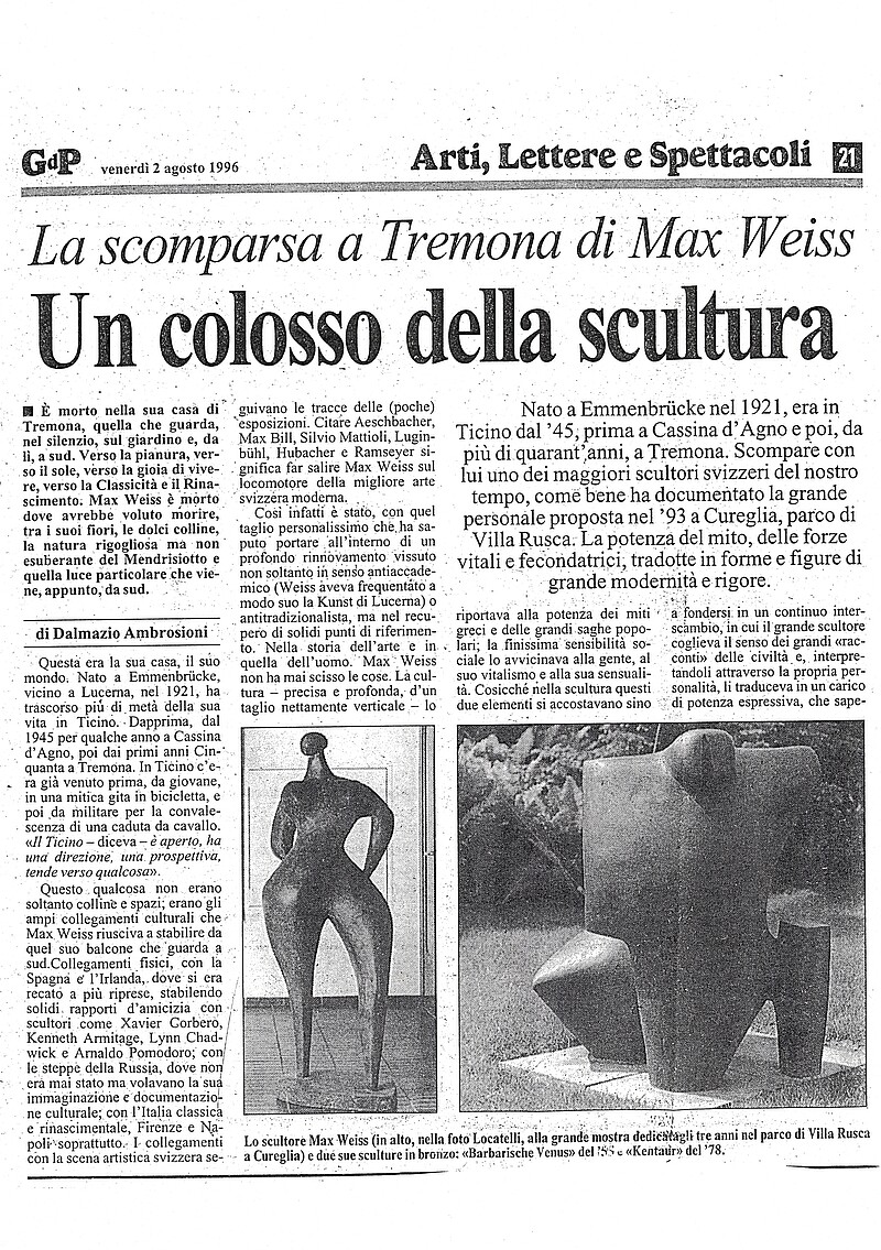 Bildhauer Max Weiss, 