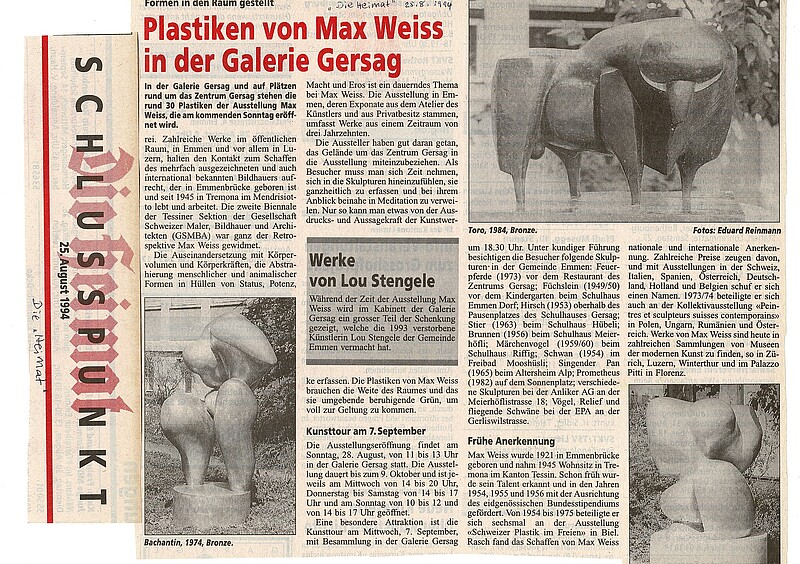 Bildhauer Max Weiss, 
