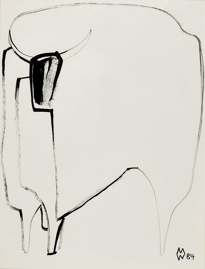 Skulptur Stier (1984) von Bildhauer Max Weiss