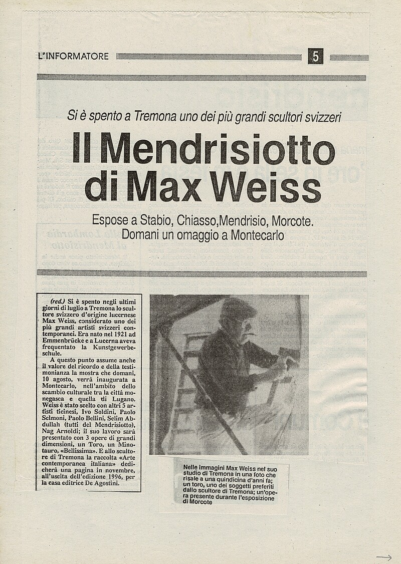 Bildhauer Max Weiss, 