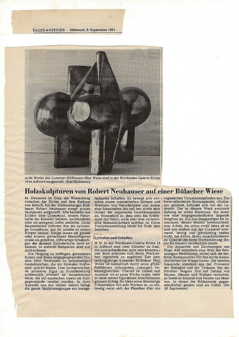 Bildhauer Max Weiss, 