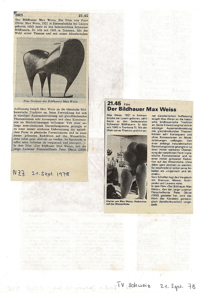 Bildhauer Max Weiss, 