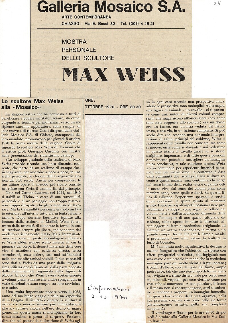 Bildhauer Max Weiss, 