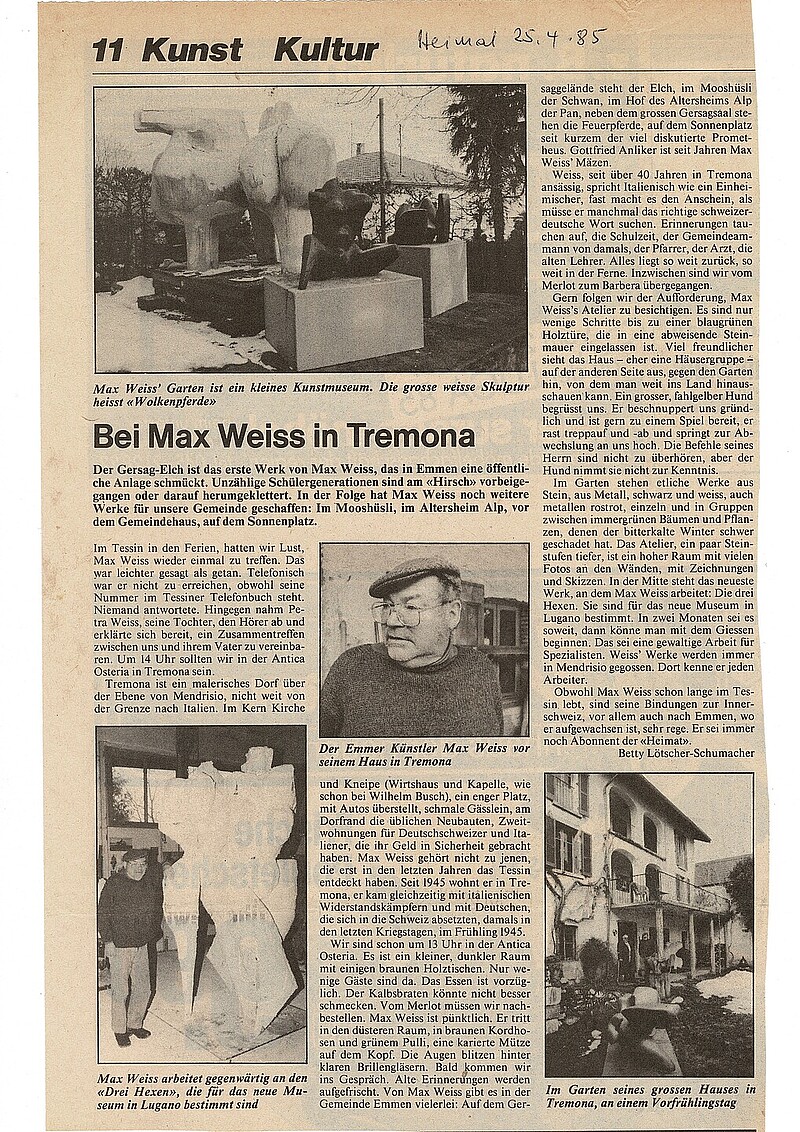 Bildhauer Max Weiss, 