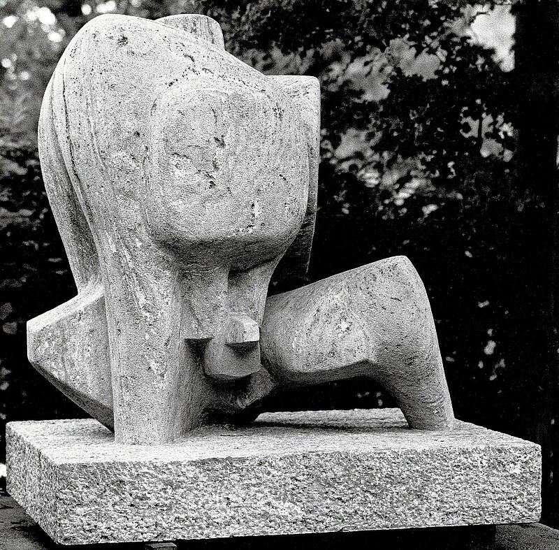 Skulptur Canaima Travertino Rosso (1989) von Bildhauer Max Weiss, Bild 2 von 2
